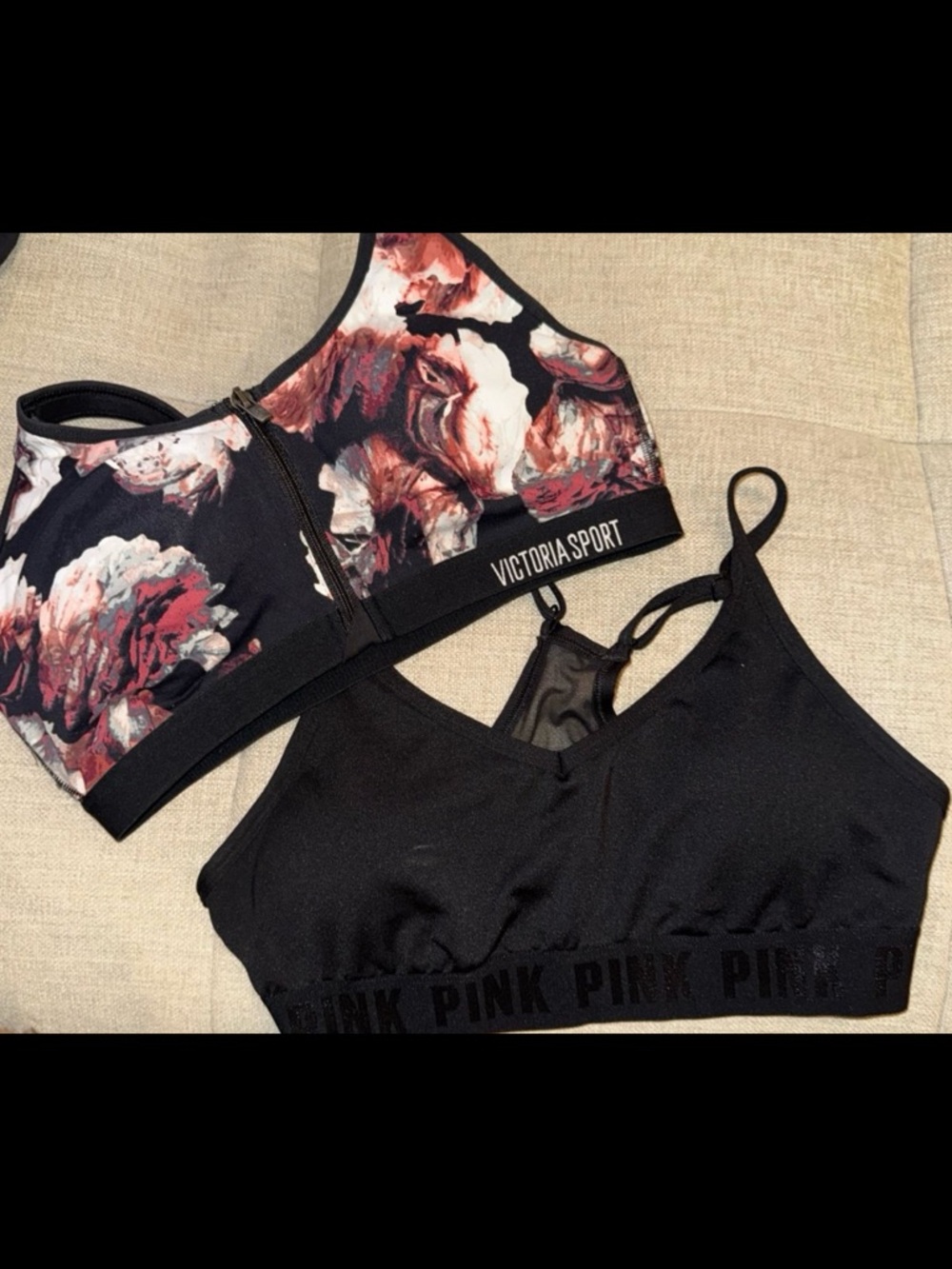 Victoria's Secret Sports Bras - Floral Black & Solid Black
